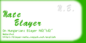 mate blayer business card